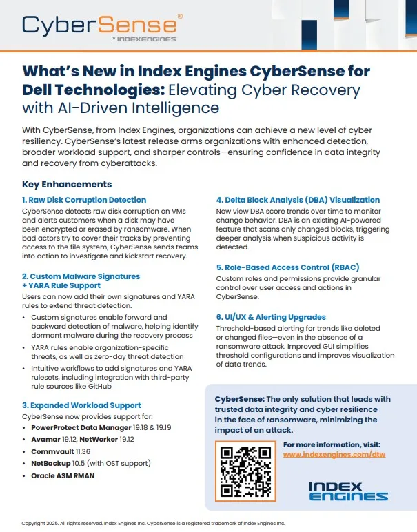 CyberSense for Dell PowerProtect Cyber Recovery